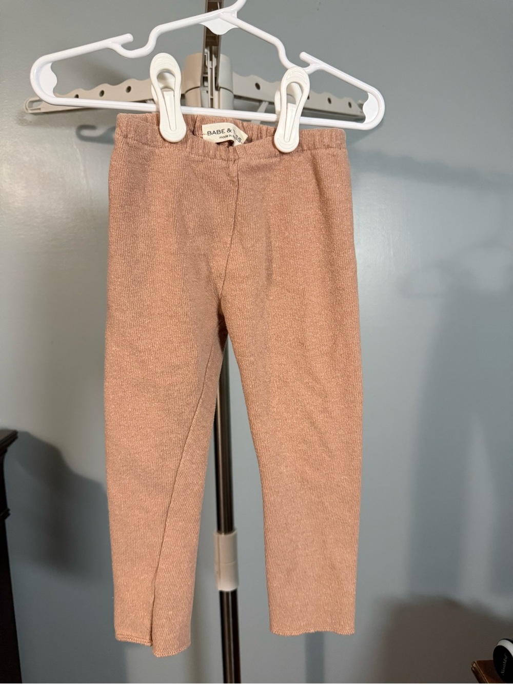 Babe & Tess Rose Tan Knit Leggings